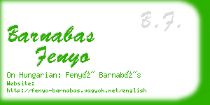 barnabas fenyo business card